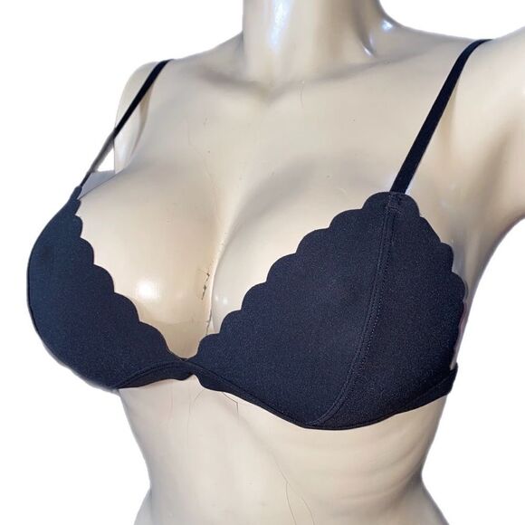 Victorias Secret Seamless scalloped Unlined bralette bra black - Picture 1 of 5